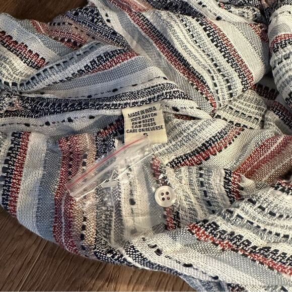 NWOT Anthropologie Dylan Valentina Lux Slub Striped Button Down Size S - Picture 4 of 5